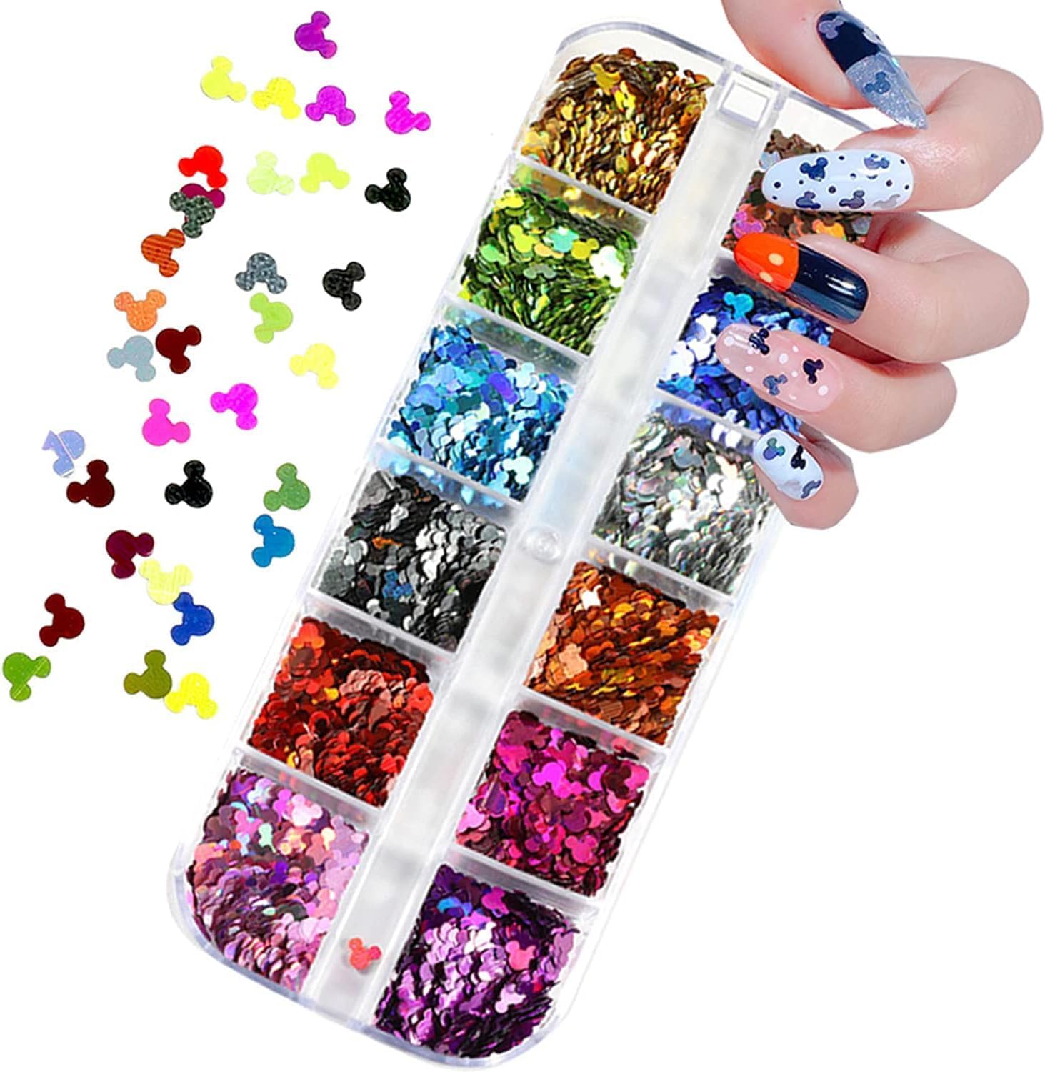 3D Holographic Nail Sequins: 12-Color Glitter Set Guide