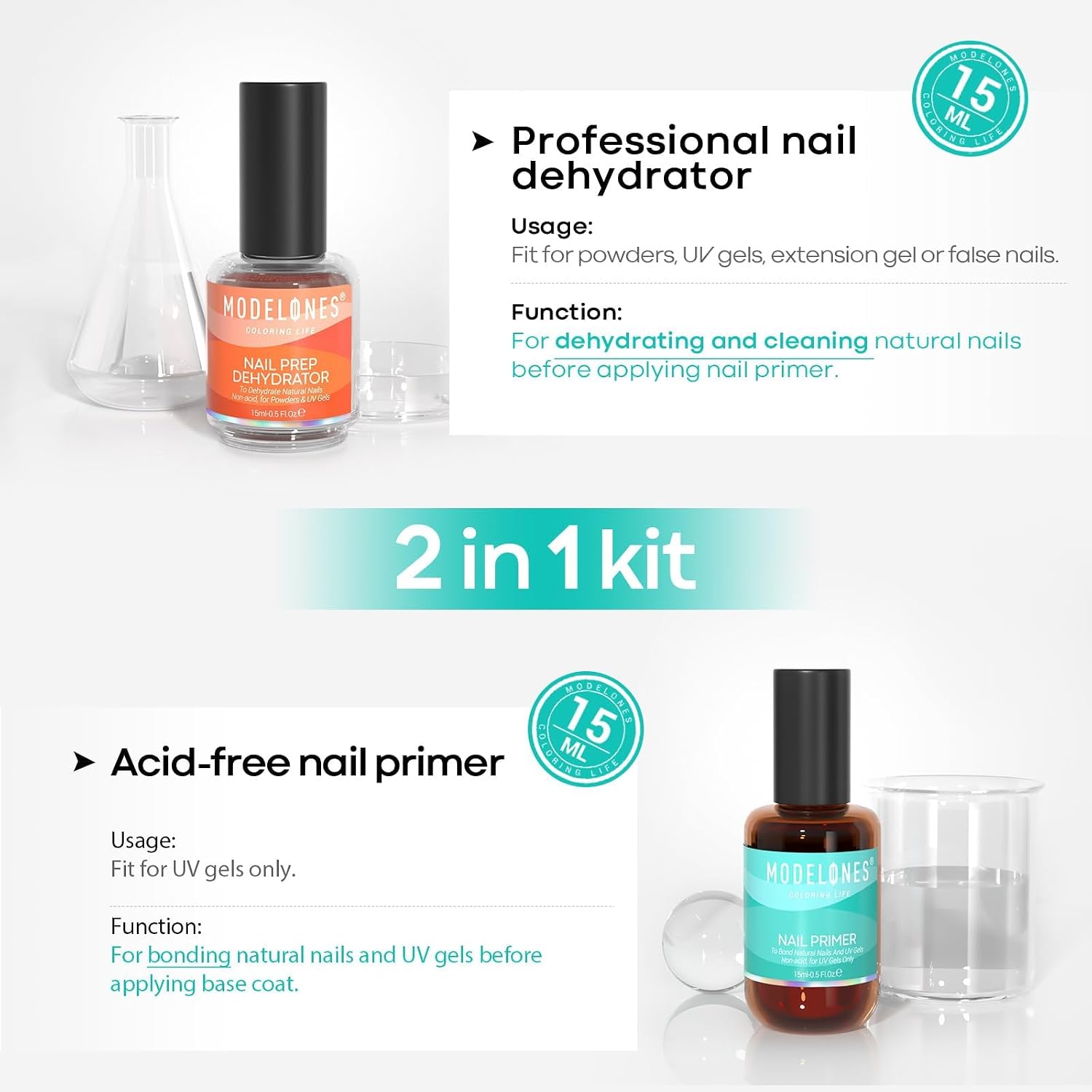 modelones nail dehydrator and acid-free primer bottles - 2
