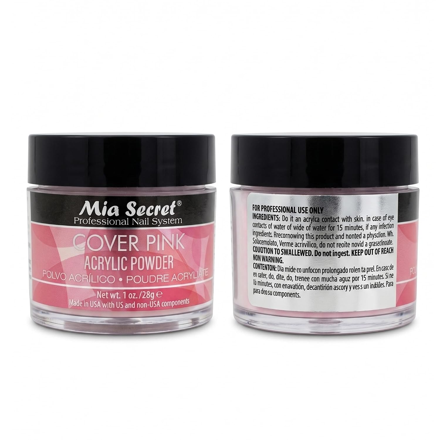 Mia Secret Cover Pink 1 oz nail powder jar - 2