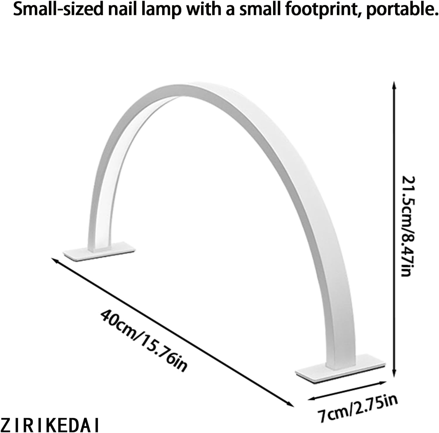 ZIRIKEDAI half moon LED desk lamp for nail art with alloy and PVC arched design - 2