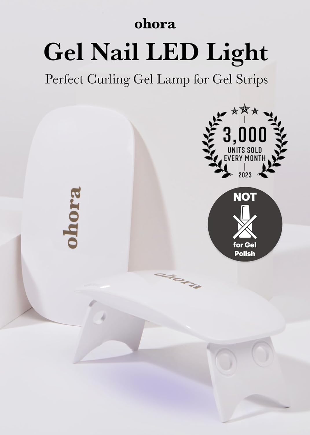 Compact portable LED lamp for curing semi-cured gel nail strips with six LEDs - 2