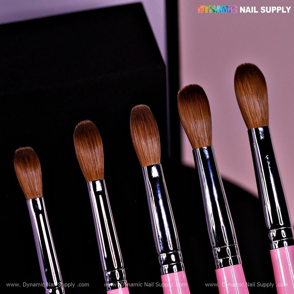 Pink Kolinsky acrylic nail brush - 10