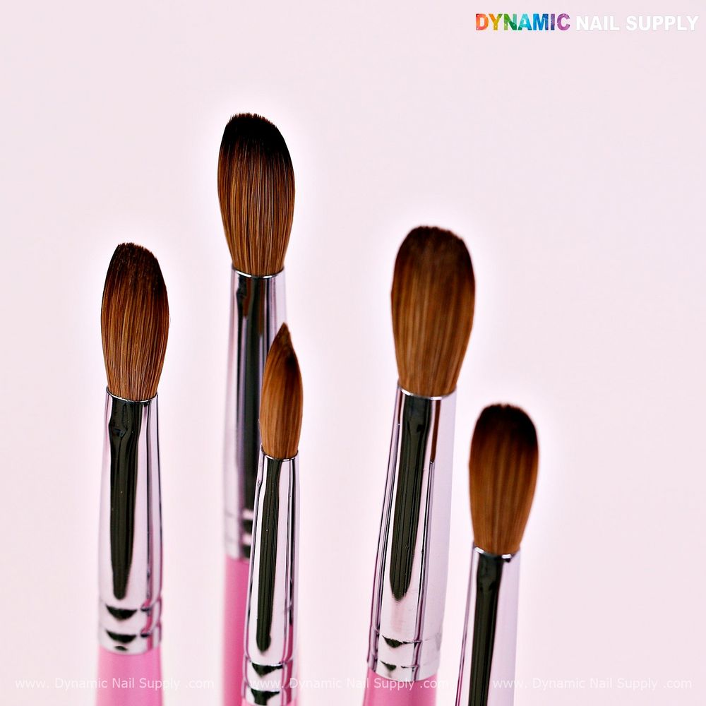 Pink Kolinsky acrylic nail brush - 2