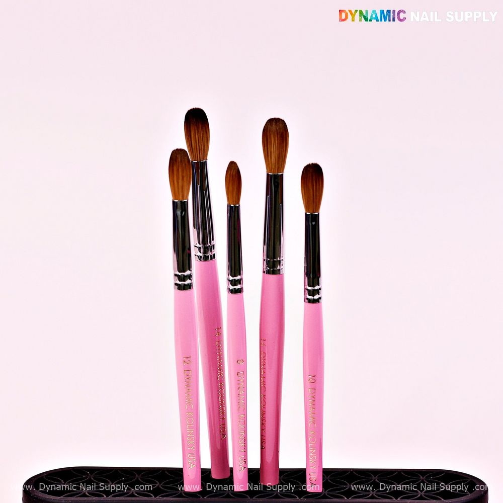 Pink Kolinsky acrylic nail brush - 5