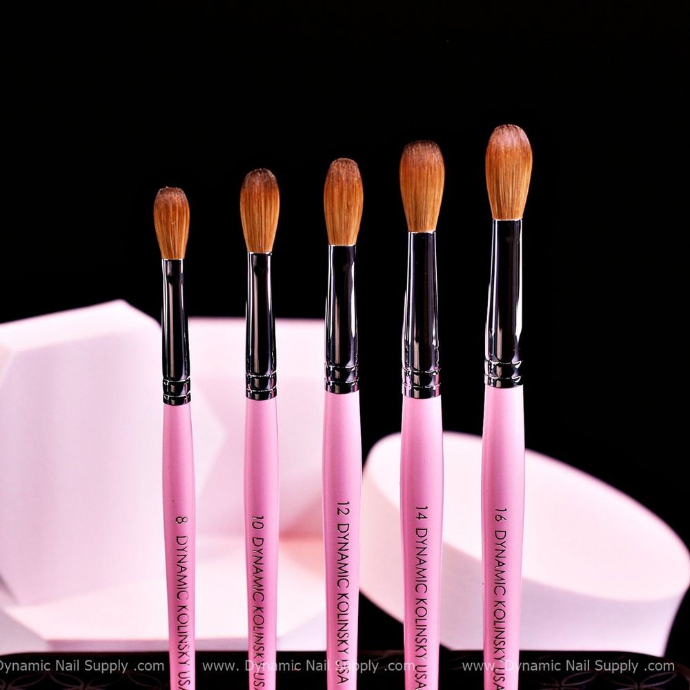 Pink Kolinsky acrylic nail brush - 6