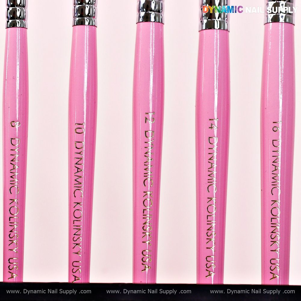 Pink Kolinsky acrylic nail brush - 8