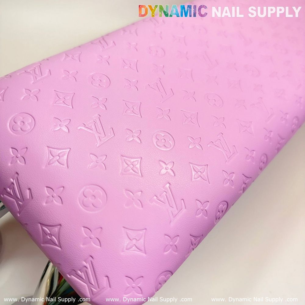 pink LV embossed leather armrest - 3