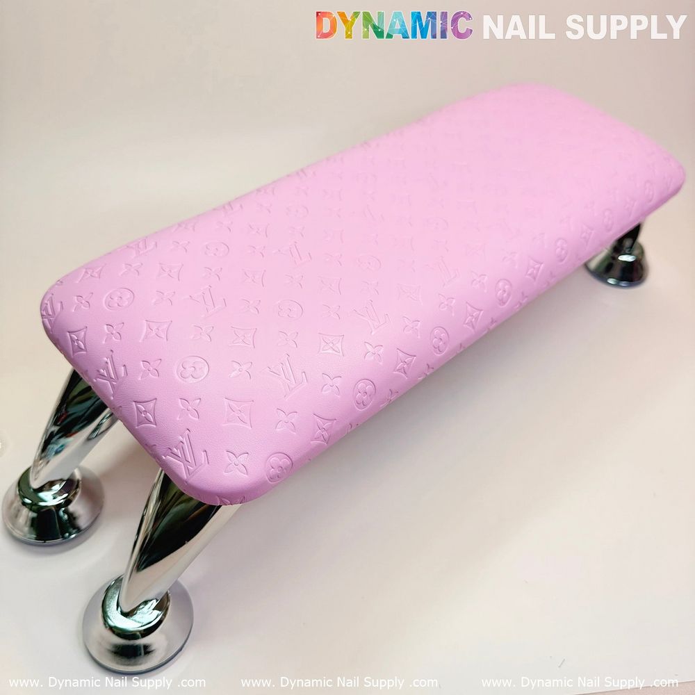 pink LV embossed leather armrest - 4