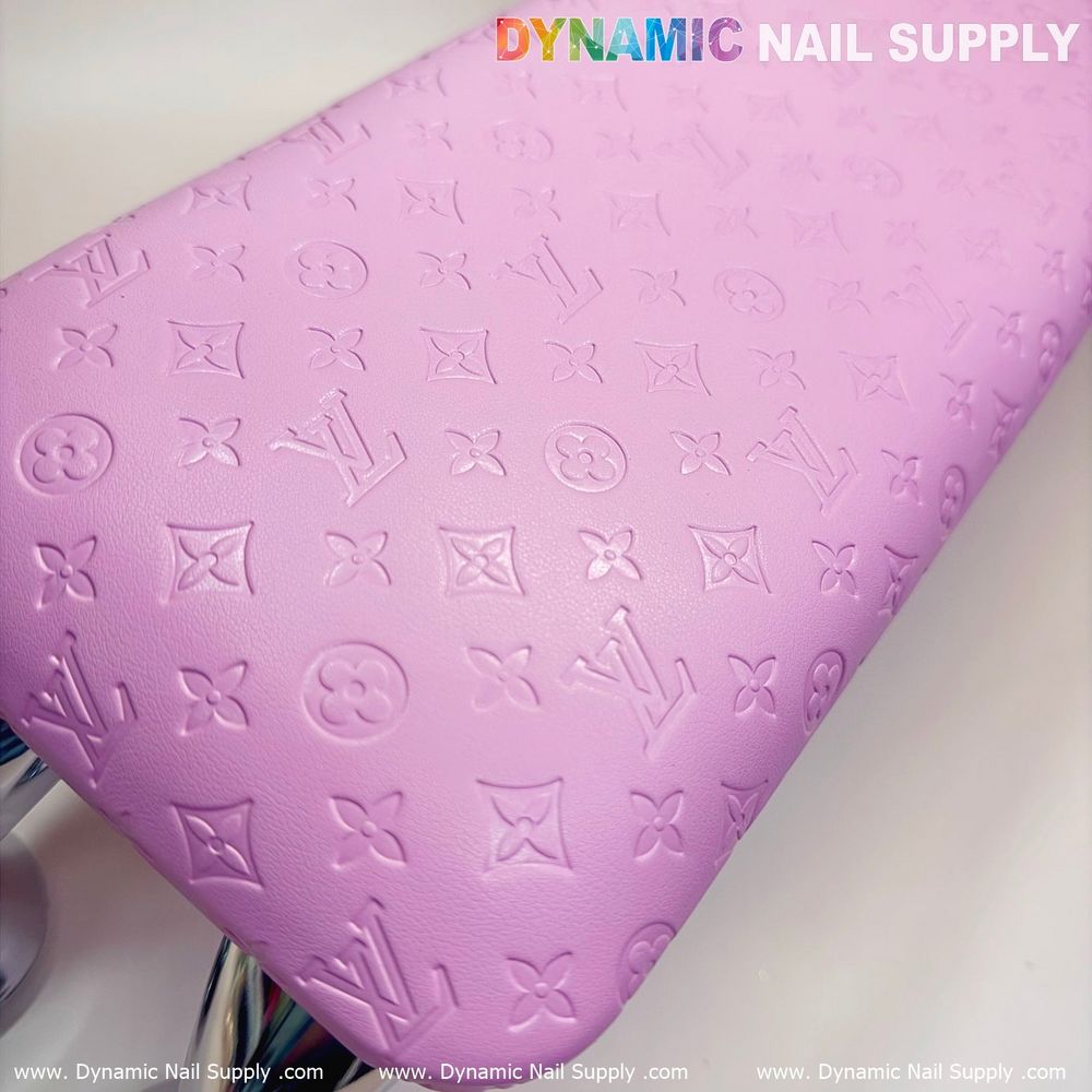 pink LV embossed leather armrest - 5