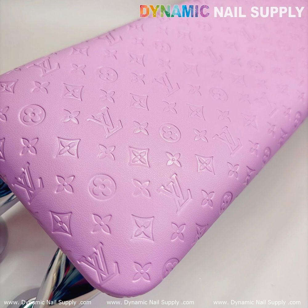 pink LV embossed leather armrest - 6