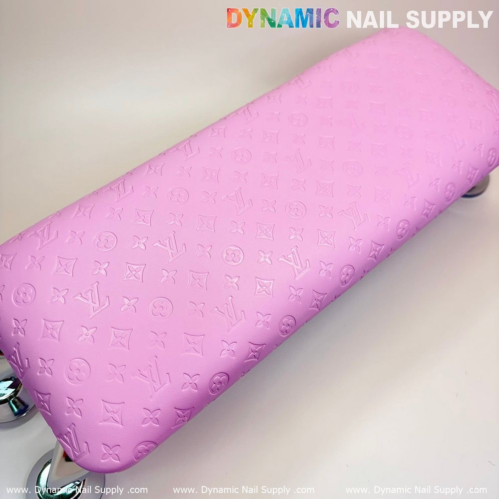 pink LV embossed leather armrest - 7