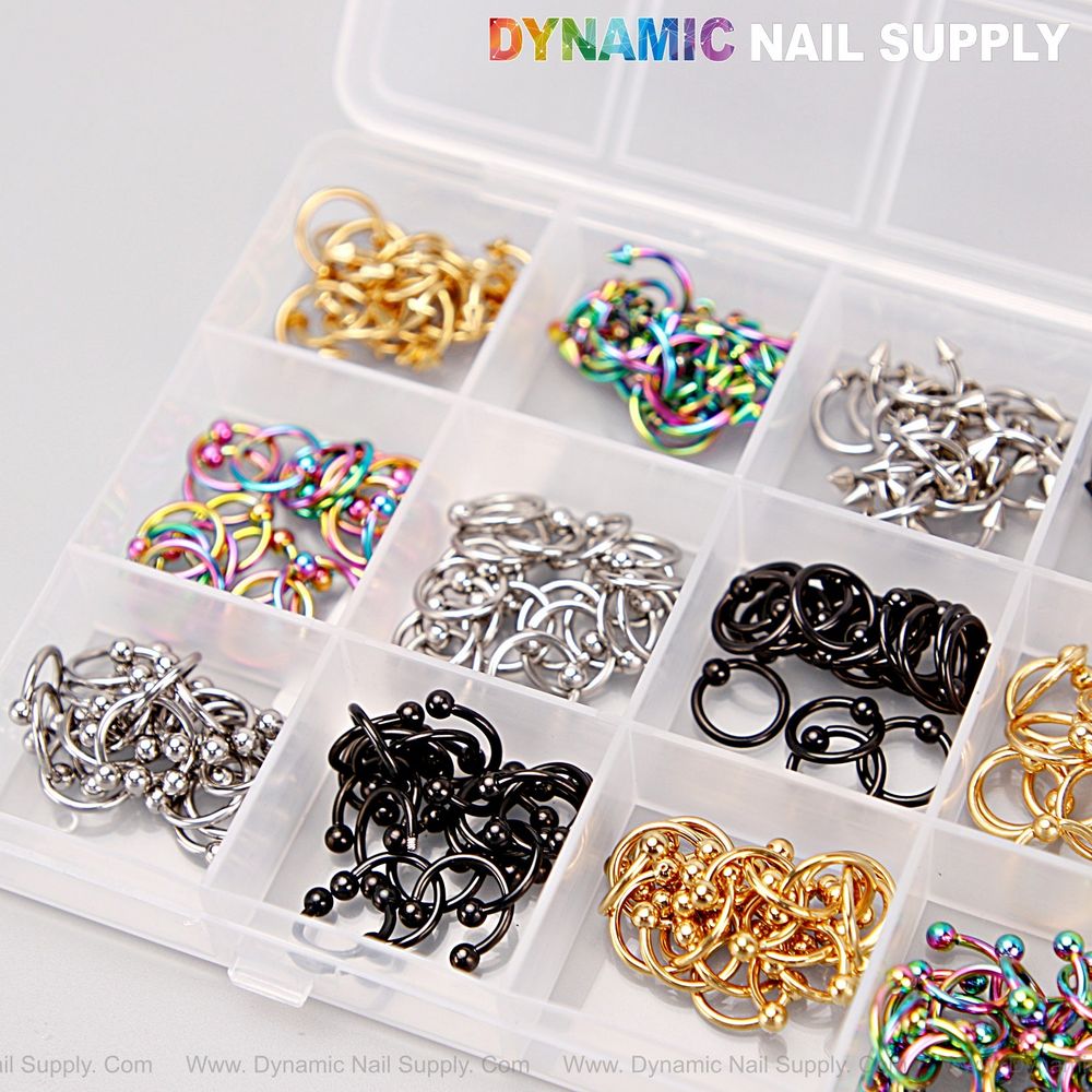 mixed-metal nail charm set - 2