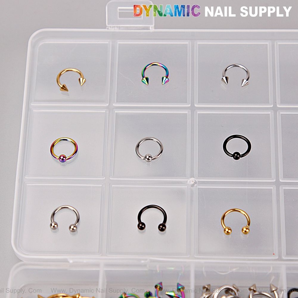 mixed-metal nail charm set - 5