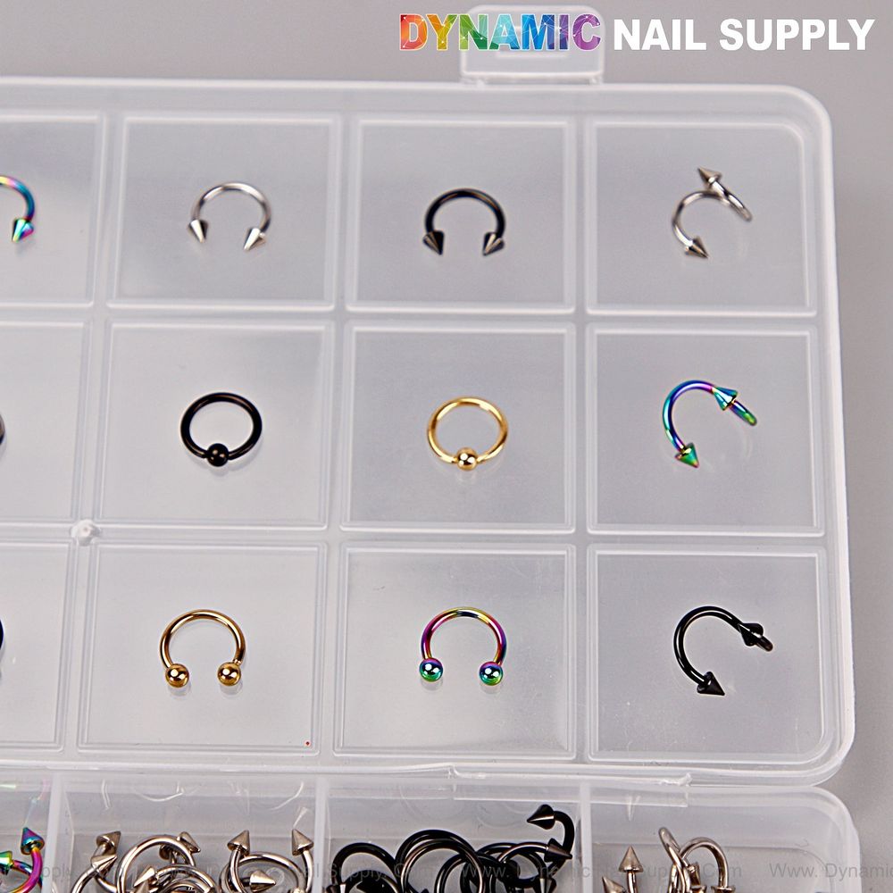 mixed-metal nail charm set - 6