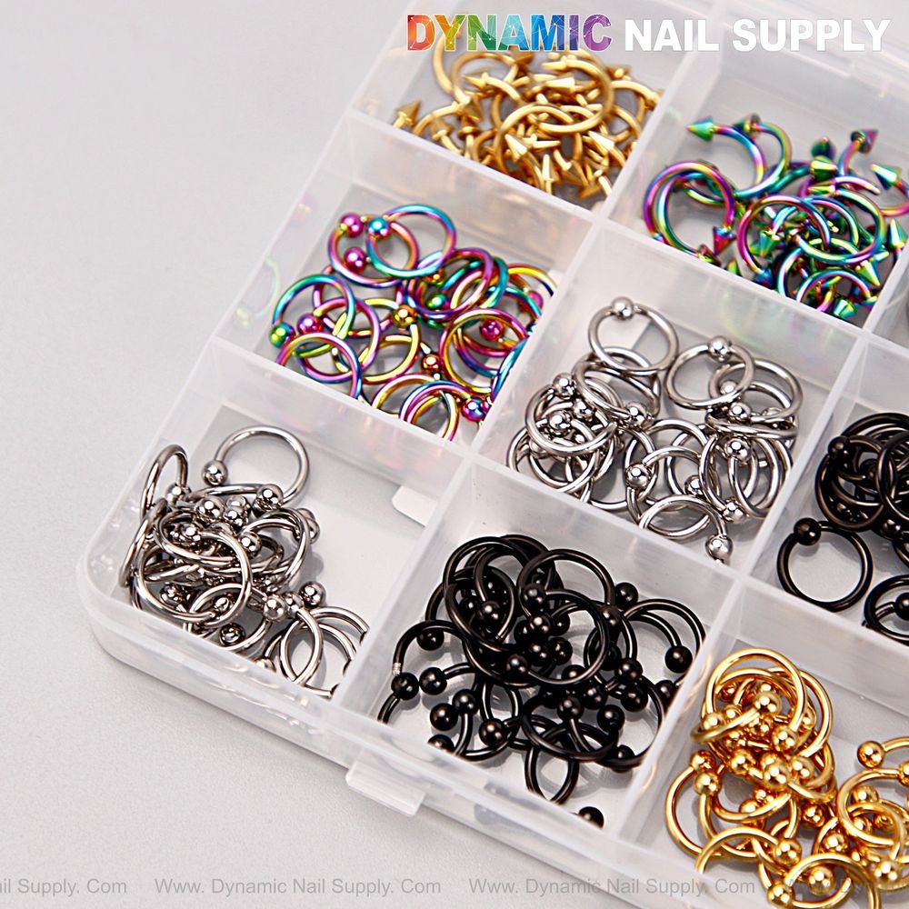 mixed-metal nail charm set - 8