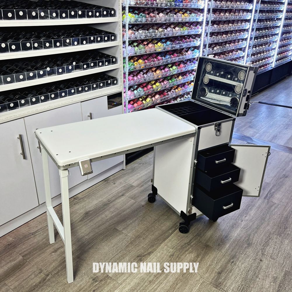 Portable Rolling Manicure Table for Travel Nail Pros