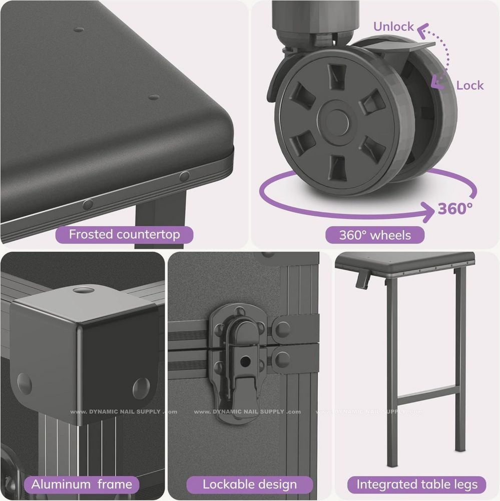 Foldable portable manicure table case - 8