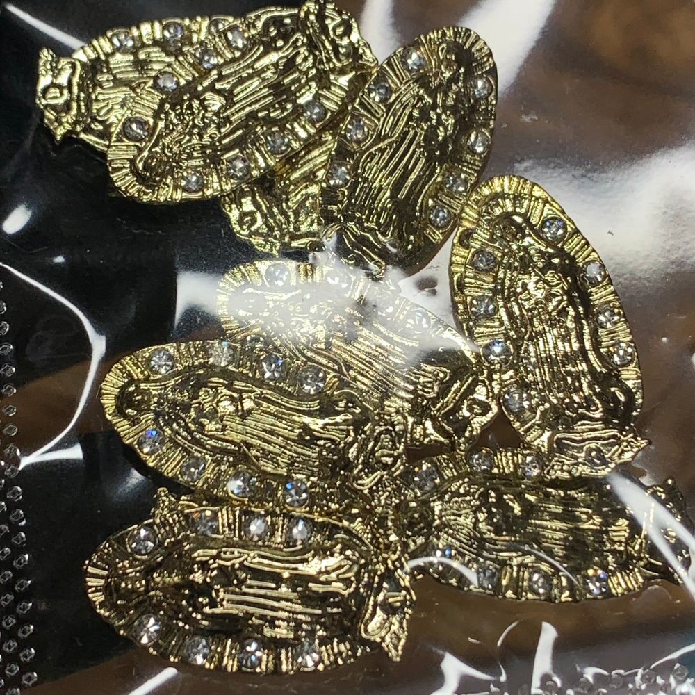Gold Virgin Mary nail charms set - 2