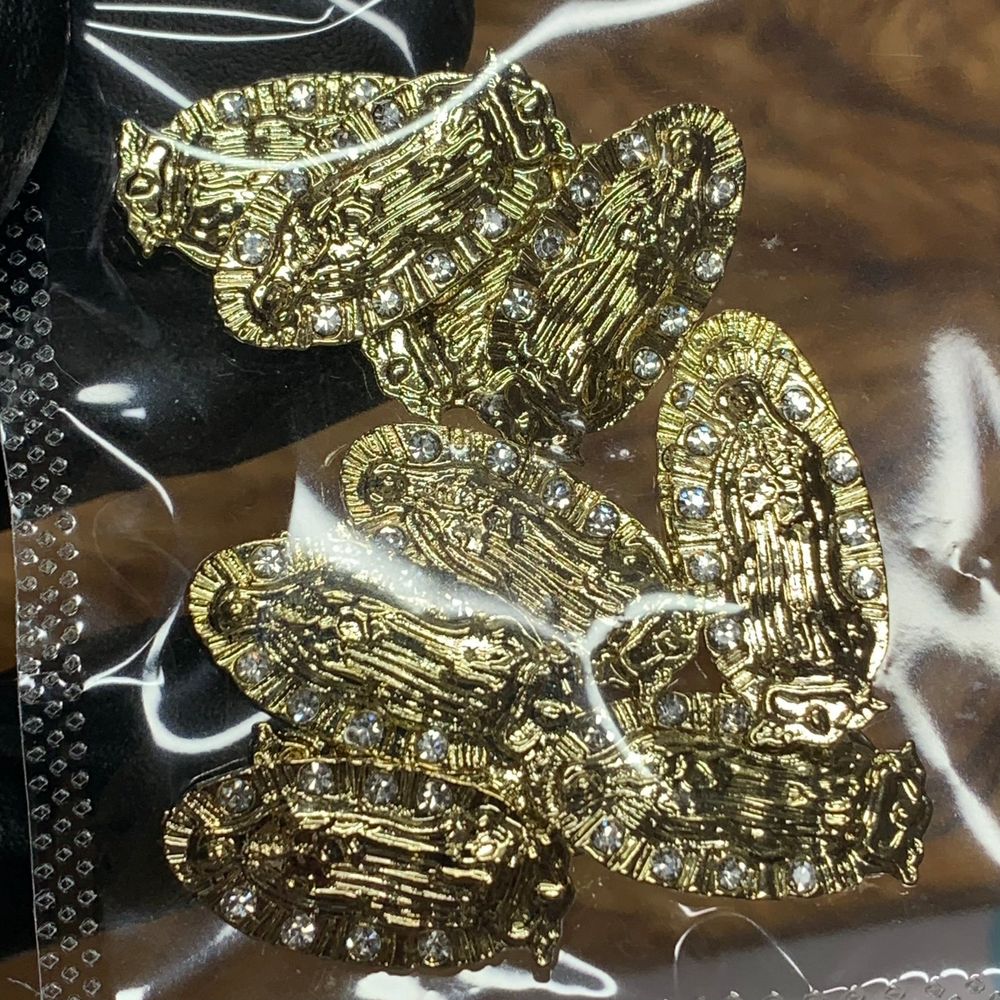Gold Virgin Mary nail charms set - 5
